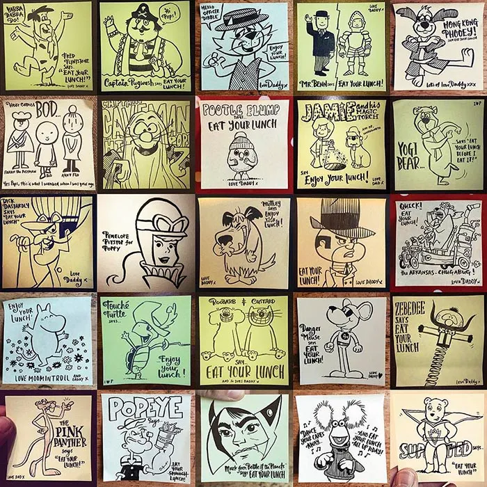Dad Surprises His Daughter With Different Post-It Note Hidden In Her Lunch Every Day For Past 3 Years