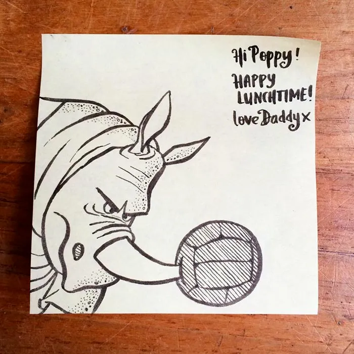 Dad Surprises His Daughter With Different Post-It Note Hidden In Her Lunch Every Day For Past 3 Years
