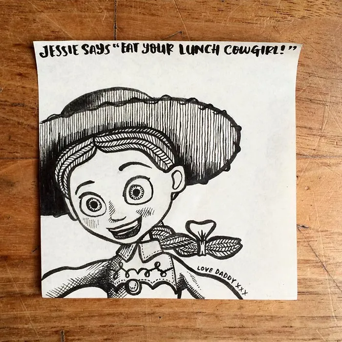 Dad Surprises His Daughter With Different Post-It Note Hidden In Her Lunch Every Day For Past 3 Years