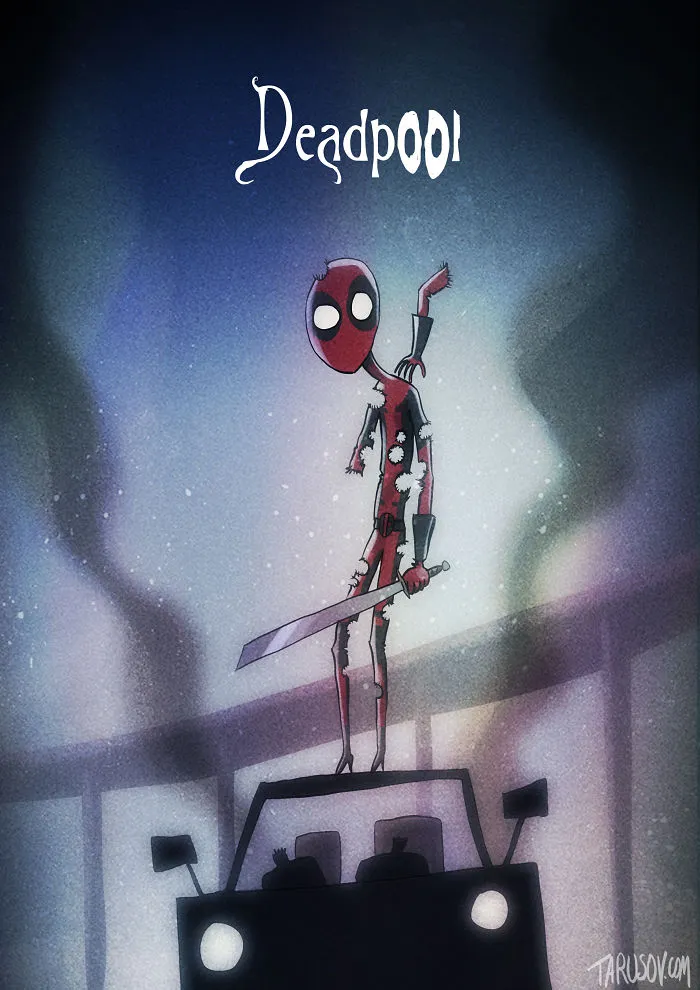 If Tim Burton Illustrated Superheroes