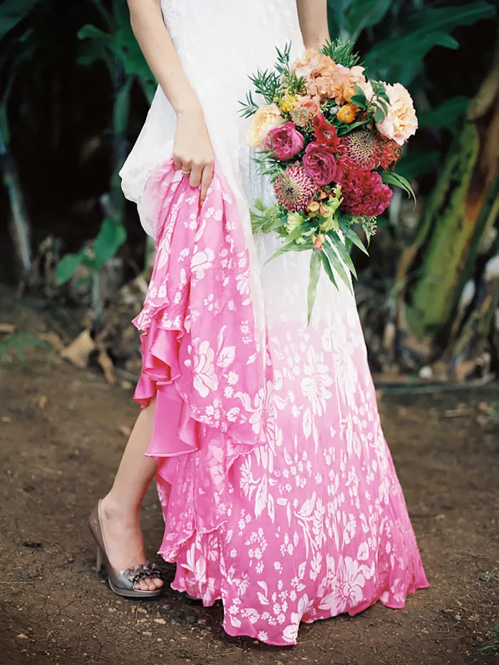 Dip Dye Wedding Dress Trend Will Make Your Big Day More Colorful