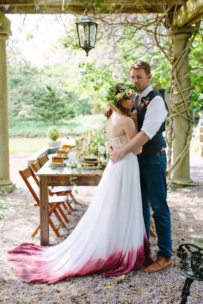 Dip Dye Wedding Dress Trend Will Make Your Big Day More Colorful