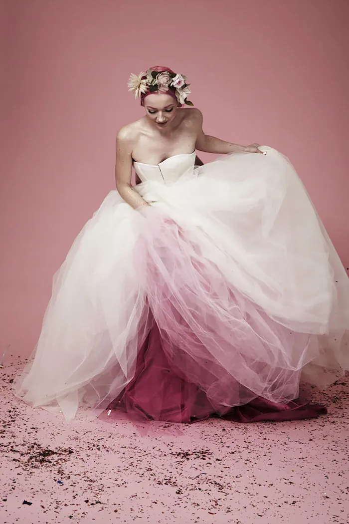Dip Dye Wedding Dress Trend Will Make Your Big Day More Colorful