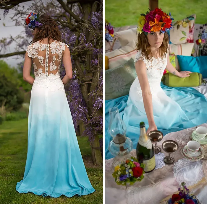 Dip Dye Wedding Dress Trend Will Make Your Big Day More Colorful