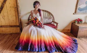 Dip Dye Wedding Dress Trend Will Make Your Big Day More Colorful