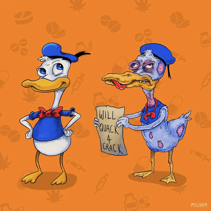 Donald Duck After Years Of Crack