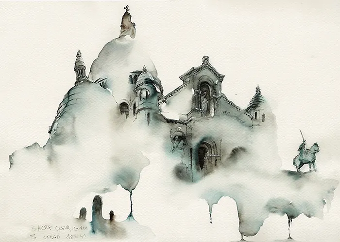 Sacre-Coeur Church In Montmartre, Paris, France