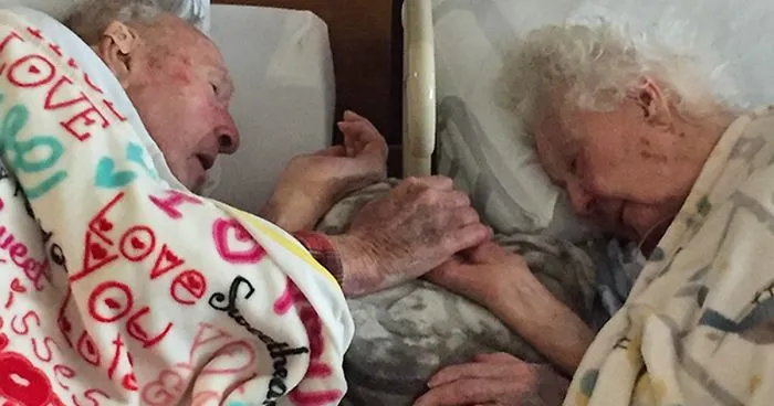 100-Year-Old Man Can't Let Go Of His Dying Wife's Hand After 77 Years Of Marriage