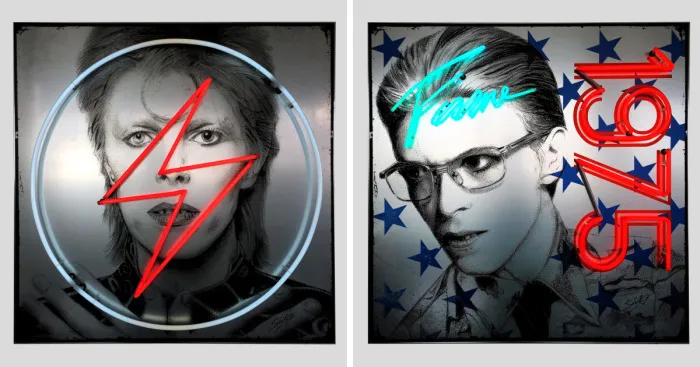 Vivid Neon Light Portraits Paint David Bowie In A New Light