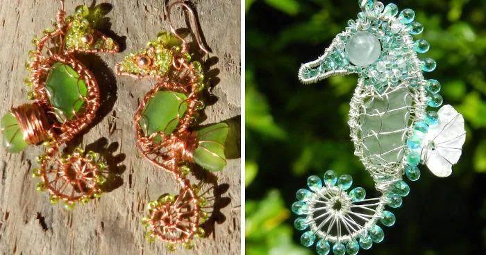 I Make Seahorses Out Of Wire And Beach Glass