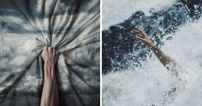 I Created A Series Of Self-Portraits Using My Hands To Represent Different Emotions Of Depression