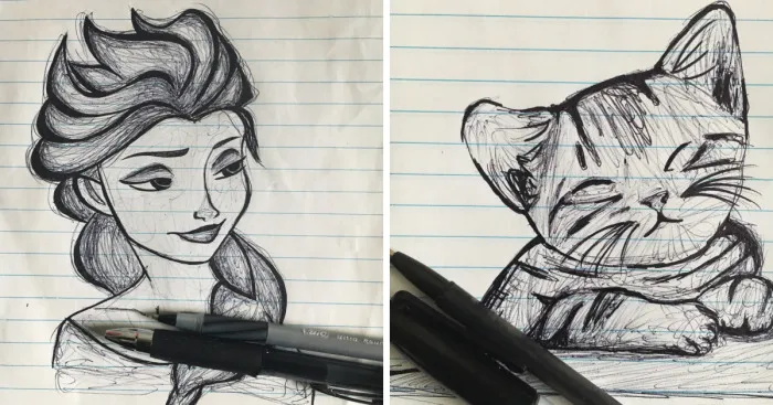 I Am A 14-Year-Old And Make Drawings With Only Pen And Sharpie