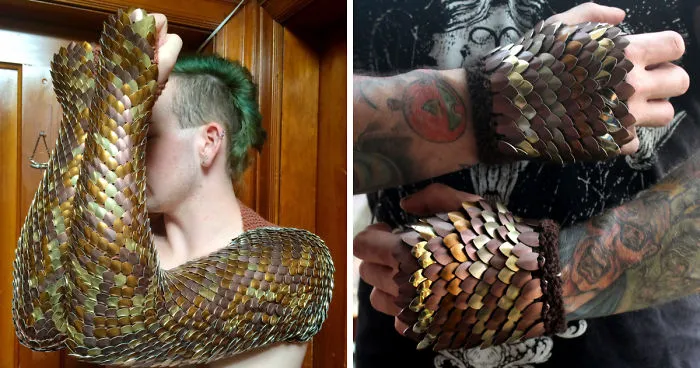 Fiber Artist Knits Aluminum Scales Into Wearable Art