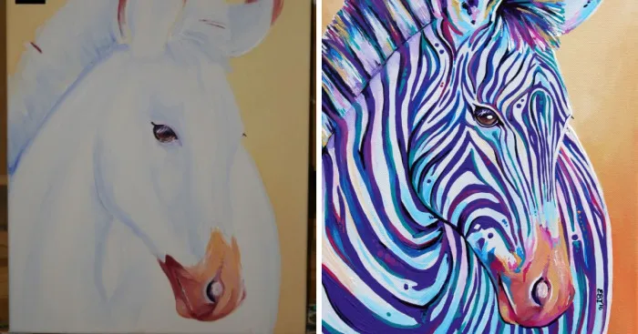 Zebra Acrylic Painting Tutorial