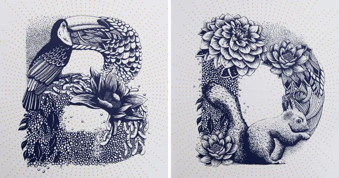 I Created A Complete Alphabet Inspired By Flora And Fauna