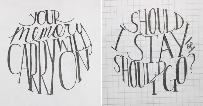I Take My Favourite Lyrics And Turn Them Into Word Drawings