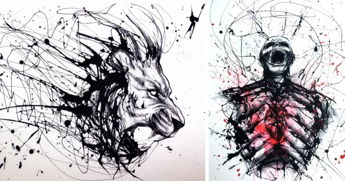 Mixing Abstract With Realistic In Drip Painting