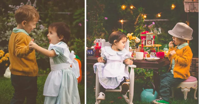Toddlers' Birthday Photoshoot Alice In Wonderland Style