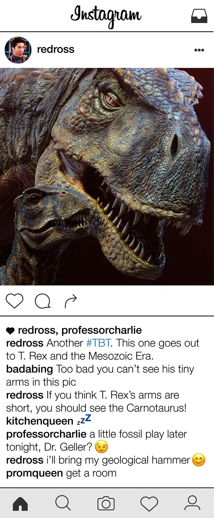What If Ross Geller From Friends Had Instagram