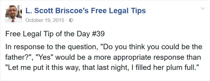 Lawyer Posts Hilarious Legal Tips Based On Things That Actually Happened During His 19 Year Practice