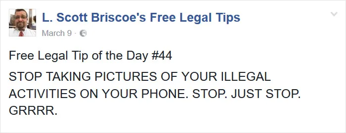 Lawyer Posts Hilarious Legal Tips Based On Things That Actually Happened During His 19 Year Practice