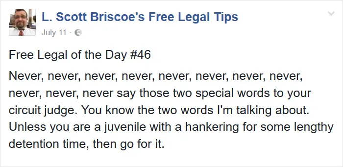 Lawyer Posts Hilarious Legal Tips Based On Things That Actually Happened During His 19 Year Practice