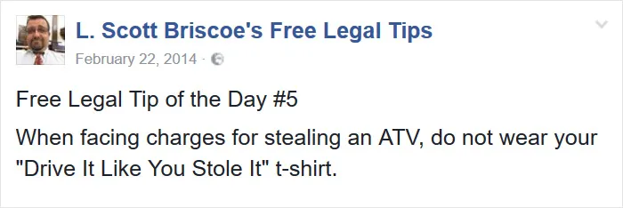 Lawyer Posts Hilarious Legal Tips Based On Things That Actually Happened During His 19 Year Practice