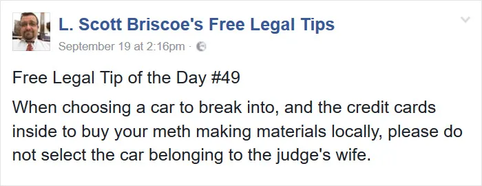 Lawyer Posts Hilarious Legal Tips Based On Things That Actually Happened During His 19 Year Practice