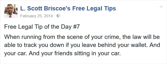 Lawyer Posts Hilarious Legal Tips Based On Things That Actually Happened During His 19 Year Practice