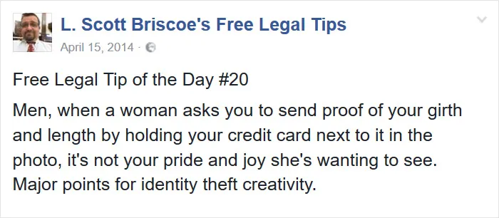 Lawyer Posts Hilarious Legal Tips Based On Things That Actually Happened During His 19 Year Practice