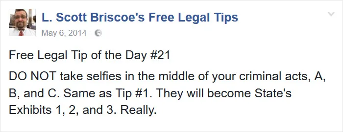 Lawyer Posts Hilarious Legal Tips Based On Things That Actually Happened During His 19 Year Practice