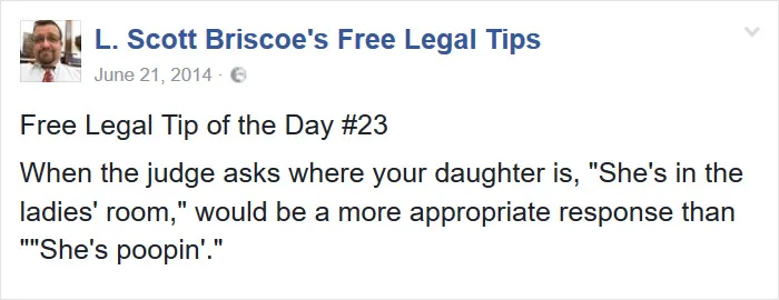 Lawyer Posts Hilarious Legal Tips Based On Things That Actually Happened During His 19 Year Practice