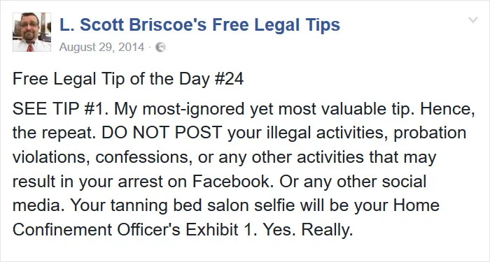 Lawyer Posts Hilarious Legal Tips Based On Things That Actually Happened During His 19 Year Practice