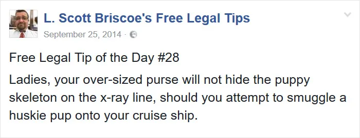 Lawyer Posts Hilarious Legal Tips Based On Things That Actually Happened During His 19 Year Practice