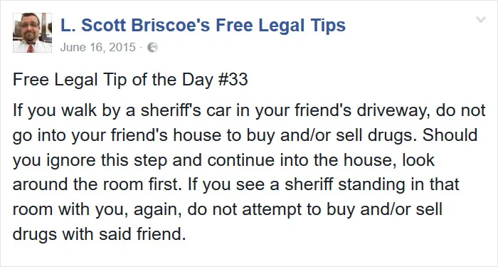 Lawyer Posts Hilarious Legal Tips Based On Things That Actually Happened During His 19 Year Practice
