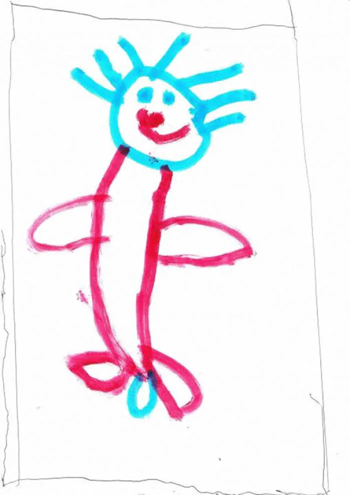 Portrait Miss 3 Did Of Her Dad