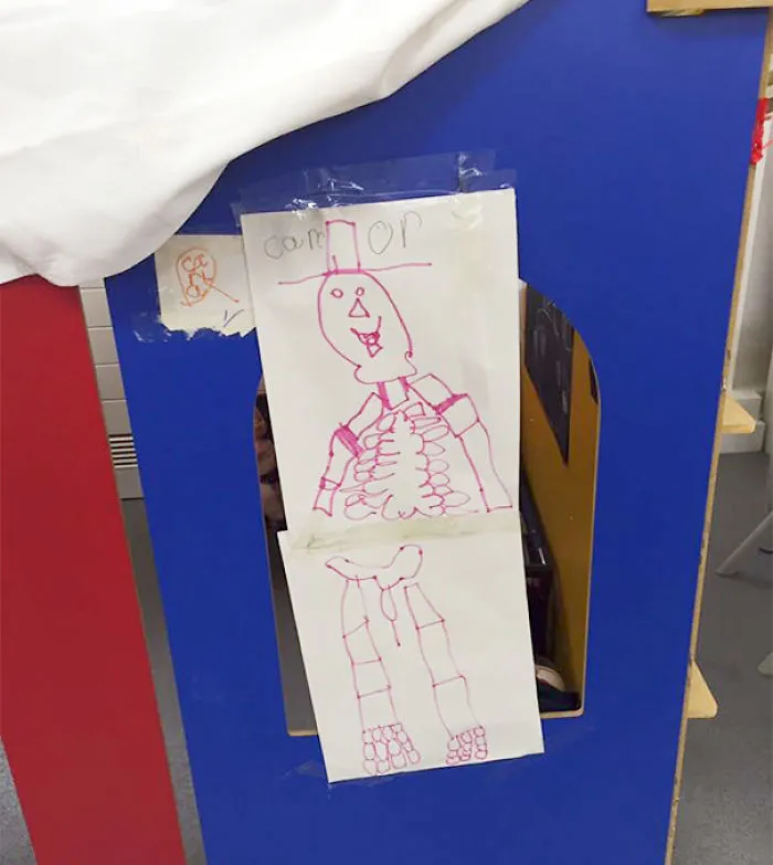 My Daughter's  Skeleton This Is In The Classroom. Apparently, A Daddy Skeleton