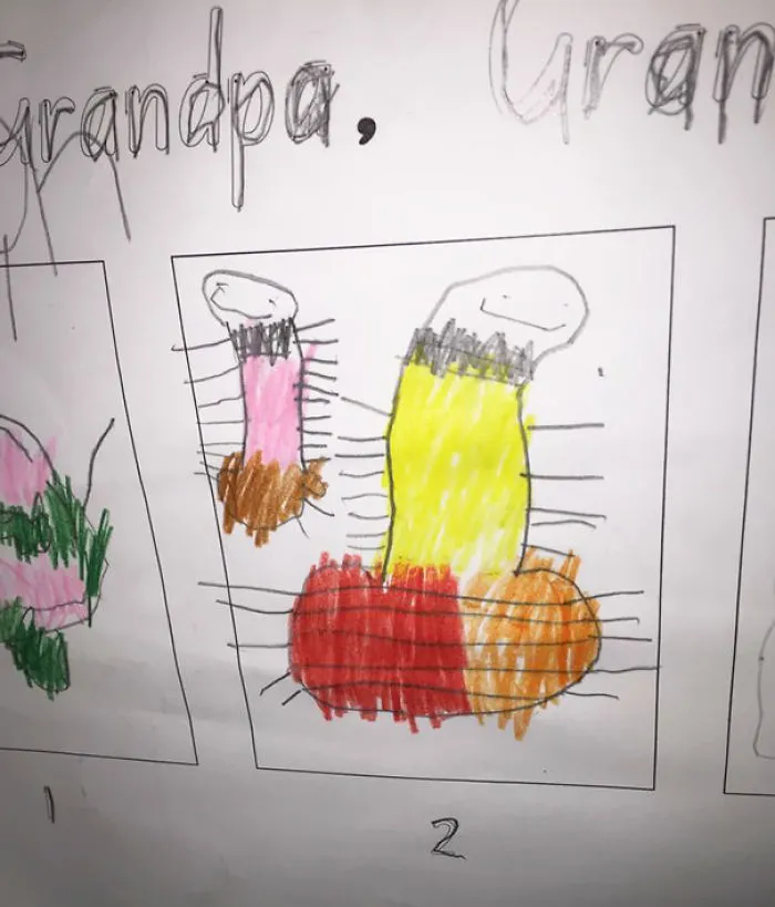 My Son Drew This Last Year In The Kindergarden. It's Supposed To Be A Fish With Its Tail Out The Bottom There