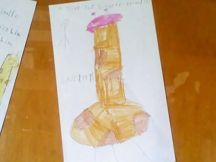 Drawing Of A Giraffe. This Kid May Have Been Misinformed