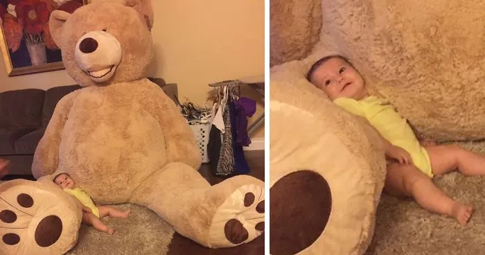 Grandpa Gets Granddaughter Ridiculously Huge Teddy Bear, And The Internet Just Cannot Bear It
