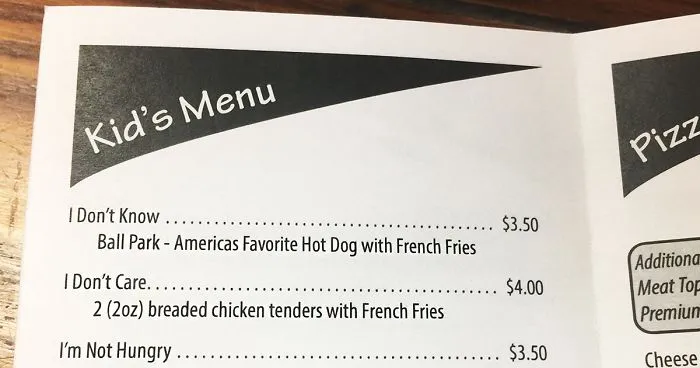 Restaurant Makes Genius Menu To Deal With Difficult Kids