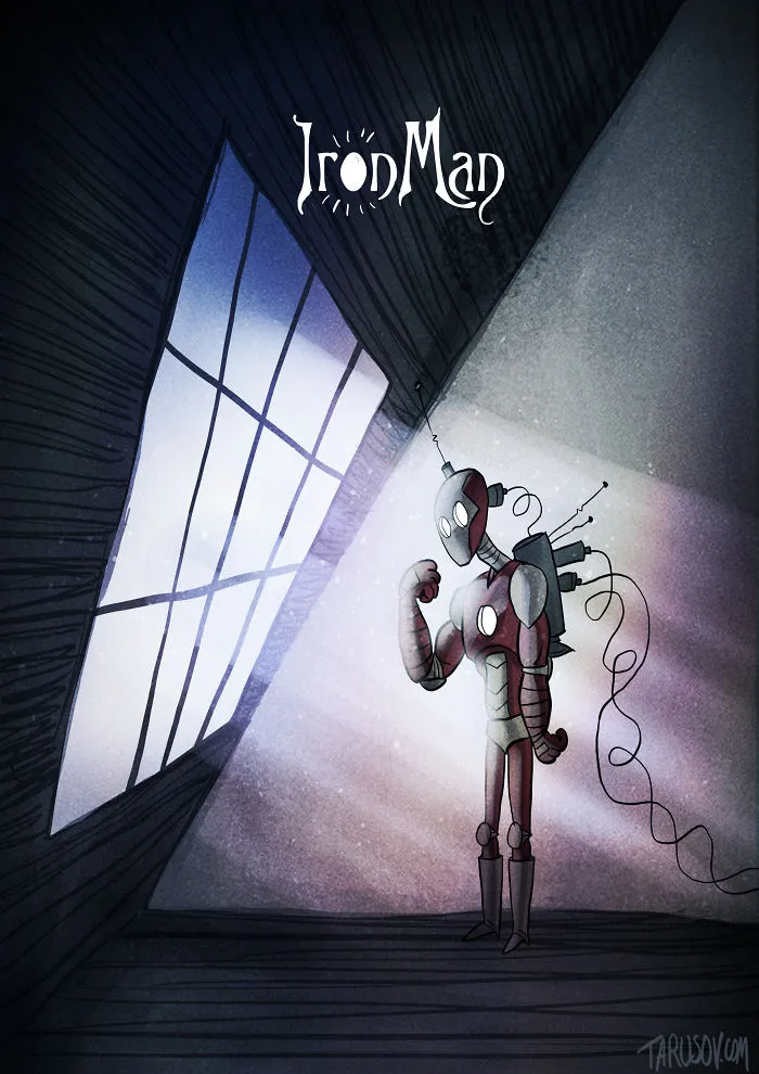 If Tim Burton Illustrated Superheroes