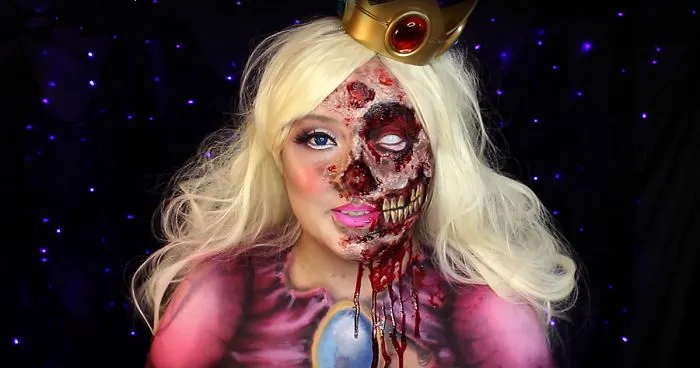 Jordan Hanz's Zombie Princess Peach Halloween Makeup Special FX Tutorial
