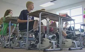 Clever Teacher Puts Cycling Machines Under Her Students' Desks To Get Them To Focus