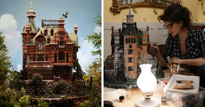 Artist Creates Edible Gingerbread House Replica From The Newest Tim Burton's Movie