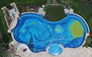 This Pool's Tiling Becomes 'The Starry Night' When Viewed From Above