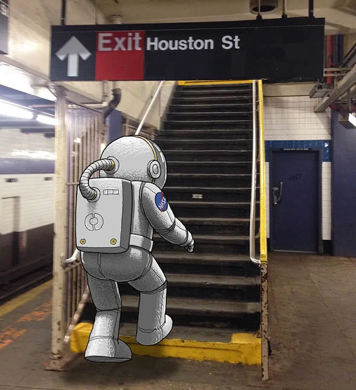 Artist Adds Monsters Next To Strangers On The Subway