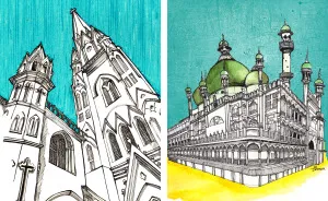 I Spend My Travels Sketching Dramatic Pieces Of The Cities I Visit
