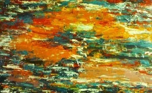 Abstract Colour Compositions Using Acrylic Paint