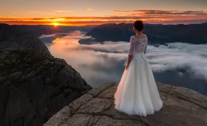 I Photographed My Wife In Her Wedding Dress During Our 45-Day Trip In The Most Beautiful Places In Norway